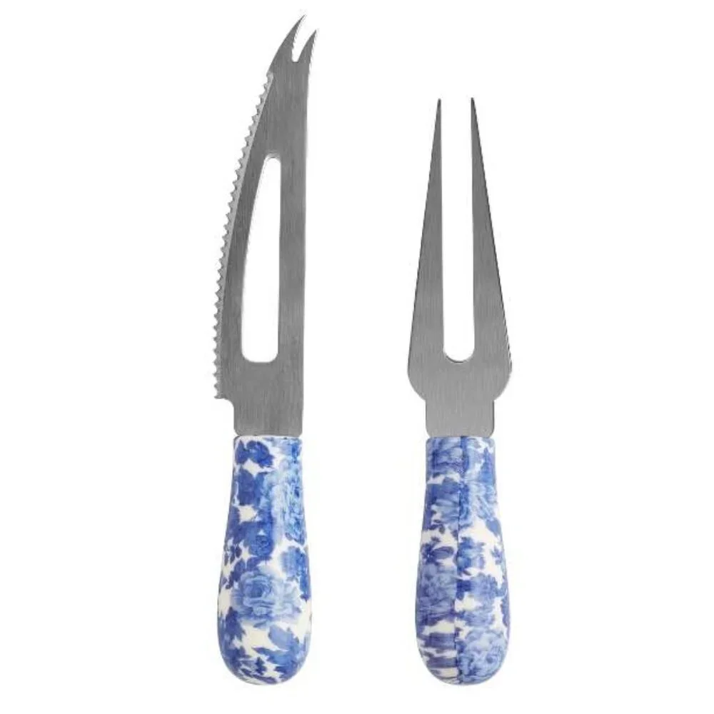 Pioneer Woman Cheese Knife Serving Set 4 pieces Heritage Floral Blue New